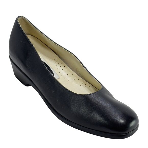 ROCKPORT Women's Black Leather Shoes Heels Size 7M - Picture 1 of 12